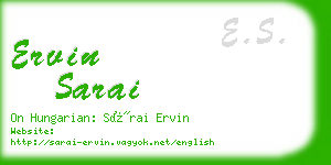 ervin sarai business card